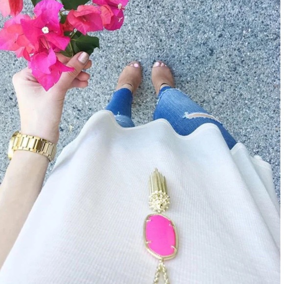 Kendra Scott Womens Rayne Necklace Magenta Gold, New with tags and pouch - Picture 4 of 12